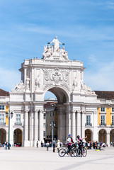 Fototapeta premium Lisbon's city center at Arco da Rua Augusta in Portugal