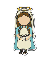 mary holy family merry christmas icon. Flat and isolated design. Vector illustration