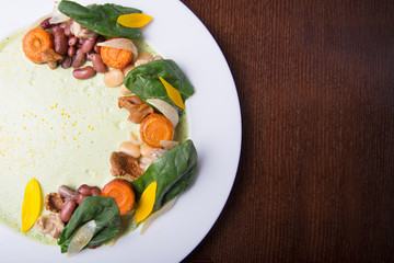 Vegetarian meal of chickpea or garbanzo beans salad
