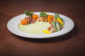Vegetarian meal of chickpea or garbanzo beans salad
