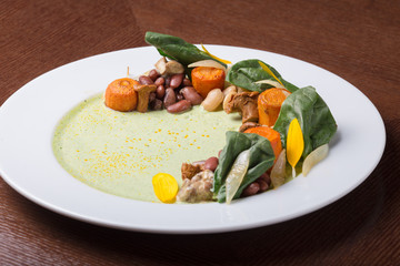Vegetarian meal of chickpea or garbanzo beans salad
