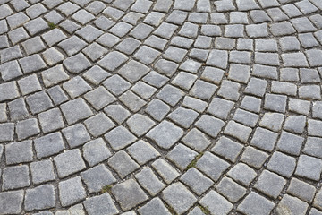 Cobblestone pavement background, street in Vienna, Austria