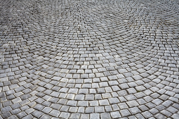 Cobblestone pavement background, street in Vienna, Austria