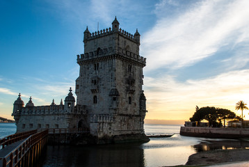 Tower of Belem in the Golden Hour in Lisbon Portugal © benicoma