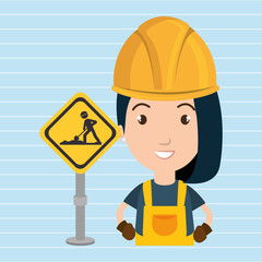 woman worker construction vector illustration design eps 10