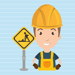 man worker construction vector illustration design eps 10