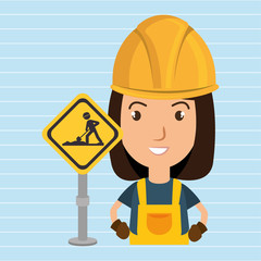 woman worker construction vector illustration design eps 10