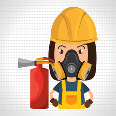 woman mask extinguisher icon vector illustration eps 10