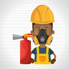 man mask extinguisher icon vector illustration eps 10