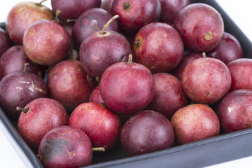 Fruit fresh Ramontchi on black dish
