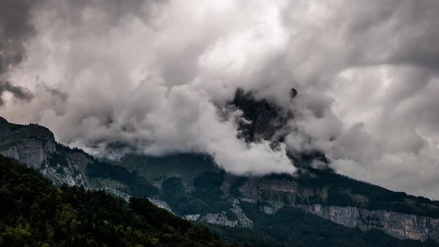 Clouds over Alps near Sallanches - time lapse video