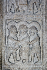 Detail of a medieval Celtic cross, Clonmacnoise, Ireland