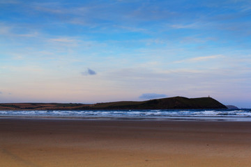 Early morning view over the beach at Polzeath