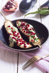 eggplants with garlic yogurt