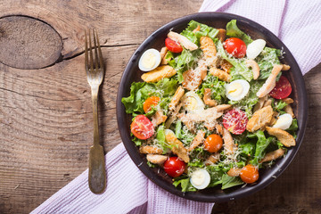 Healthy Chicken Caesar Salad - obrazy, fototapety, plakaty