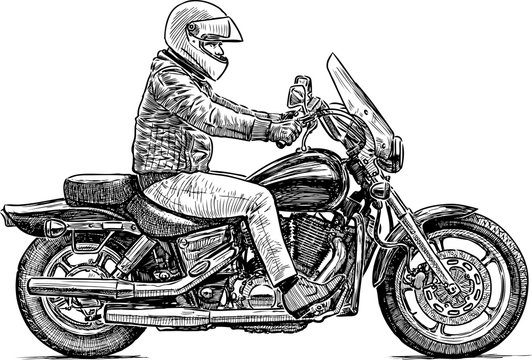 person rides a motorcycle