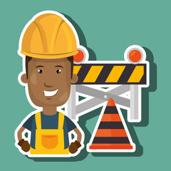 Fototapeta premium under construction worker vector illustration design eps 10