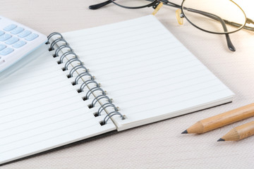 Blank page notebook in business concept