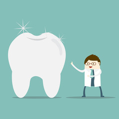 cartoon tooth brush and clean,for health dental care concept