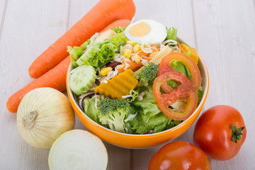 Salad and vegetables