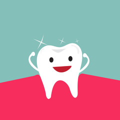 cartoon tooth brush and clean,for health dental care concept