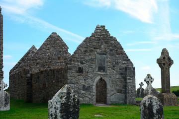 Fototapeta na wymiar Cathedral, Clonmacnoise, Ireland