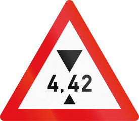 Road sign used in the African country of Botswana - Height restriction ahead