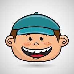 cartoon childhood face icon vector illustration design