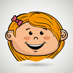 cartoon childhood face icon vector illustration design