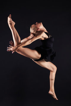 jumping beautiful gymnast girl.beauty young ballet woman.ballerina