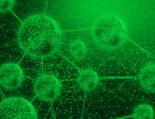 ai brain system data connecting to analysis , light internet social network background, illustration of global web with link to electric information, cyber with group of security, hacker online to net