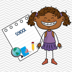 girl cartoon school student icon vector illustration design