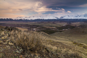 Majestic views of the beautiful mountains of Altai.