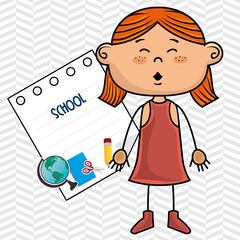 girl cartoon school student icon vector illustration design