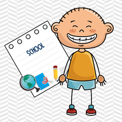 boy cartoon school student icon vector illustration design