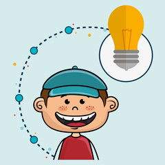 boy cartoon idea icon vector illustration design