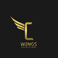 Wings C letter logo