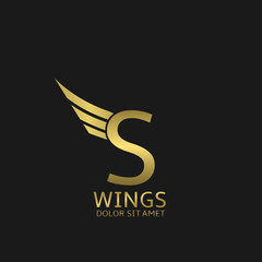 Obraz premium Wings S letter logo