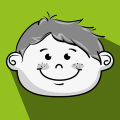 cartoon childhood face icon vector illustration design