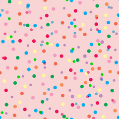 colorful polka dot seamless pattern on brown color background
