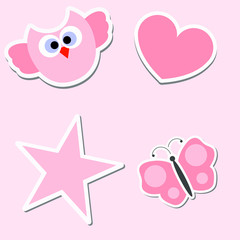 set of baby stickers for girls