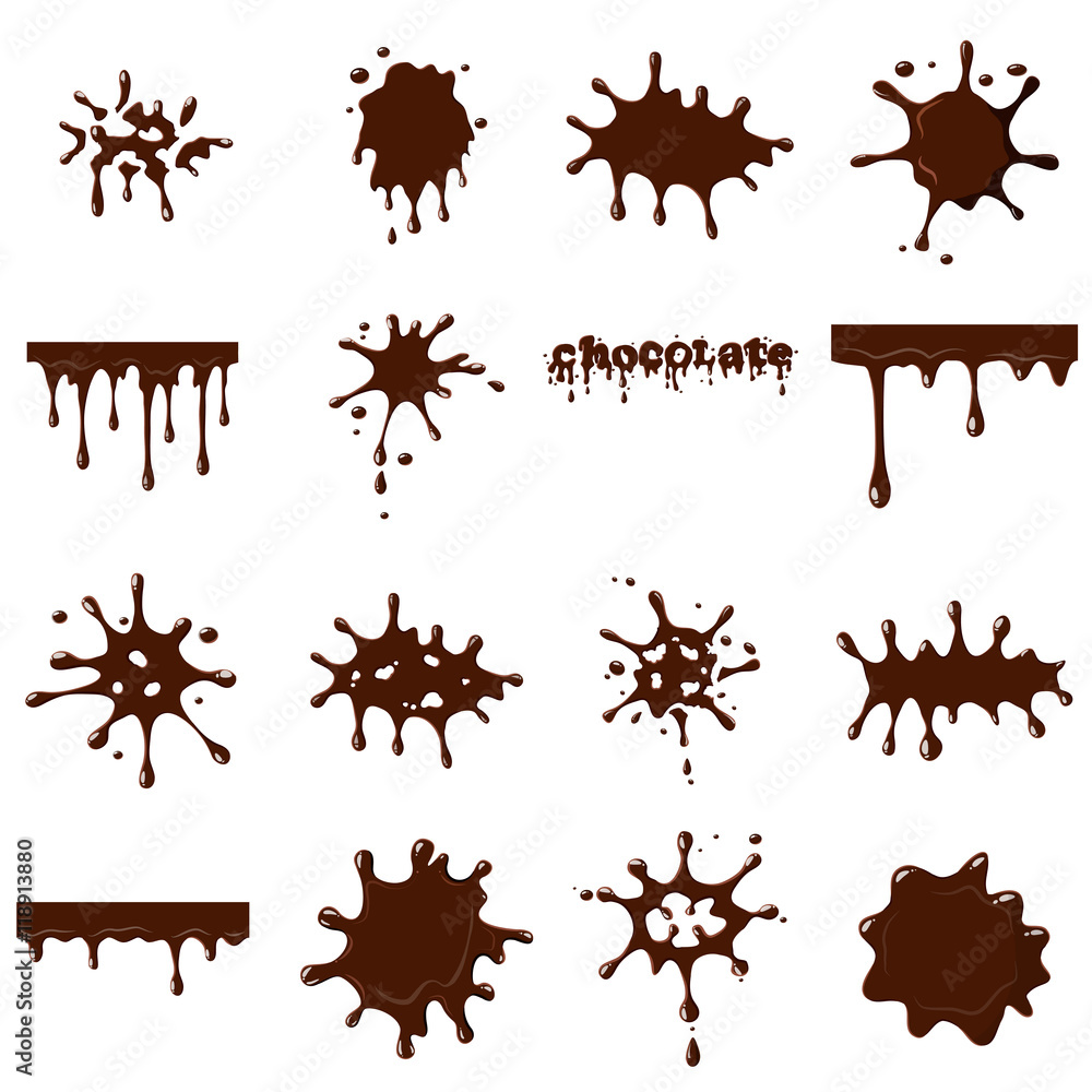 Poster simple chocolate set. universal chocolate set to use for web and mobile ui isolated vector illustrat