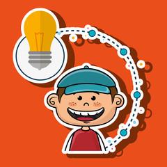 boy cartoon idea icon vector illustration design