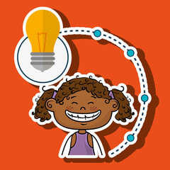 girl cartoon idea icon vector illustration design
