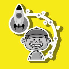 boy cartoon idea icon vector illustration design