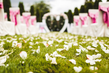 Outdoor wedding aisle at a destination wedding