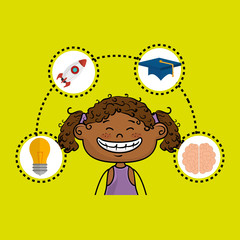 girl student idea avatar icon vector illustration design