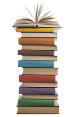 Stack of books isolated on white background. Education concept. Back to school.