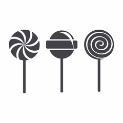 Lollipop isolated vector set