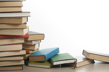 Stack of books isolated on white background. Education concept. Back to school.